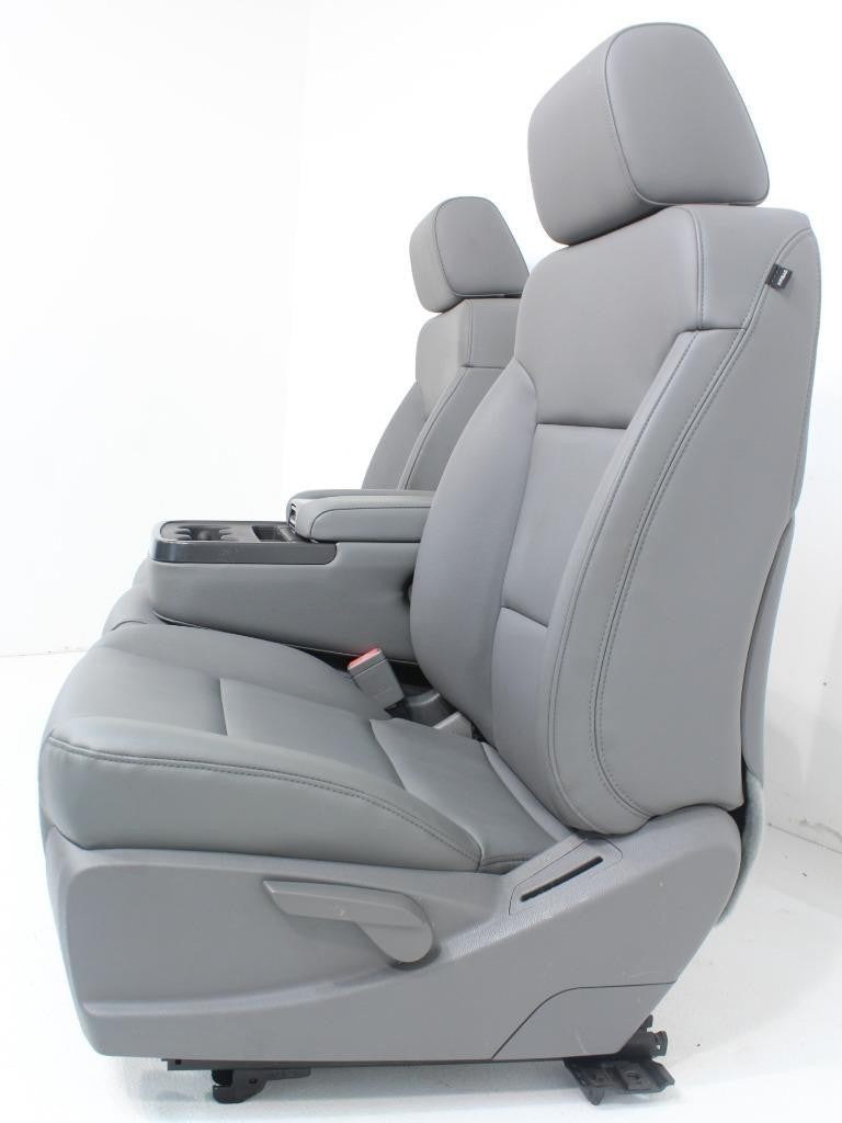 2014 - 2019 Sierra Chevy Silverado Front Seats Set, Work Truck Bench Gray Vinyl