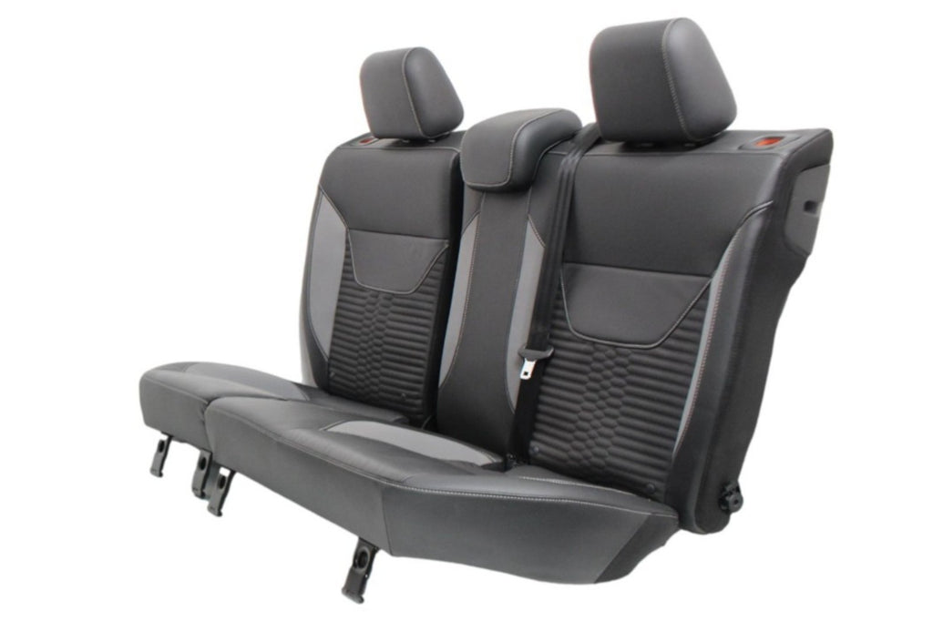2012 - 2018 Ford Focus ST Recaro Rear Seats, Black Leather Smoke Gray Cloth