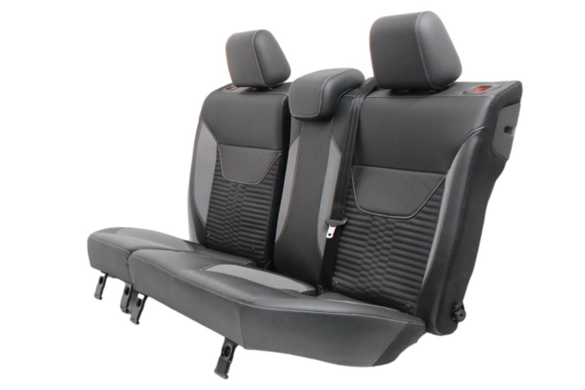 2012 - 2018 Ford Focus ST Recaro Rear Seats, Black Leather Smoke Gray Cloth