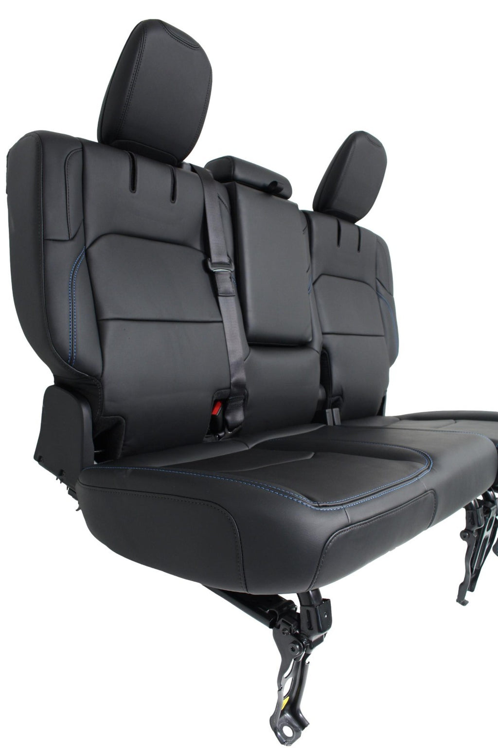 2018-2025 Jeep JL JLU 4xE Wrangler Seats, Black Nappa Leather w Surf Blue Stitch