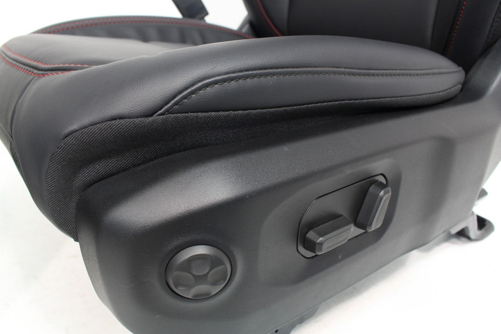 2018 - 2026 Jeep Wrangler Seats Set, JKU 4Dr Rubicon Black Nappa Leather w/ Red