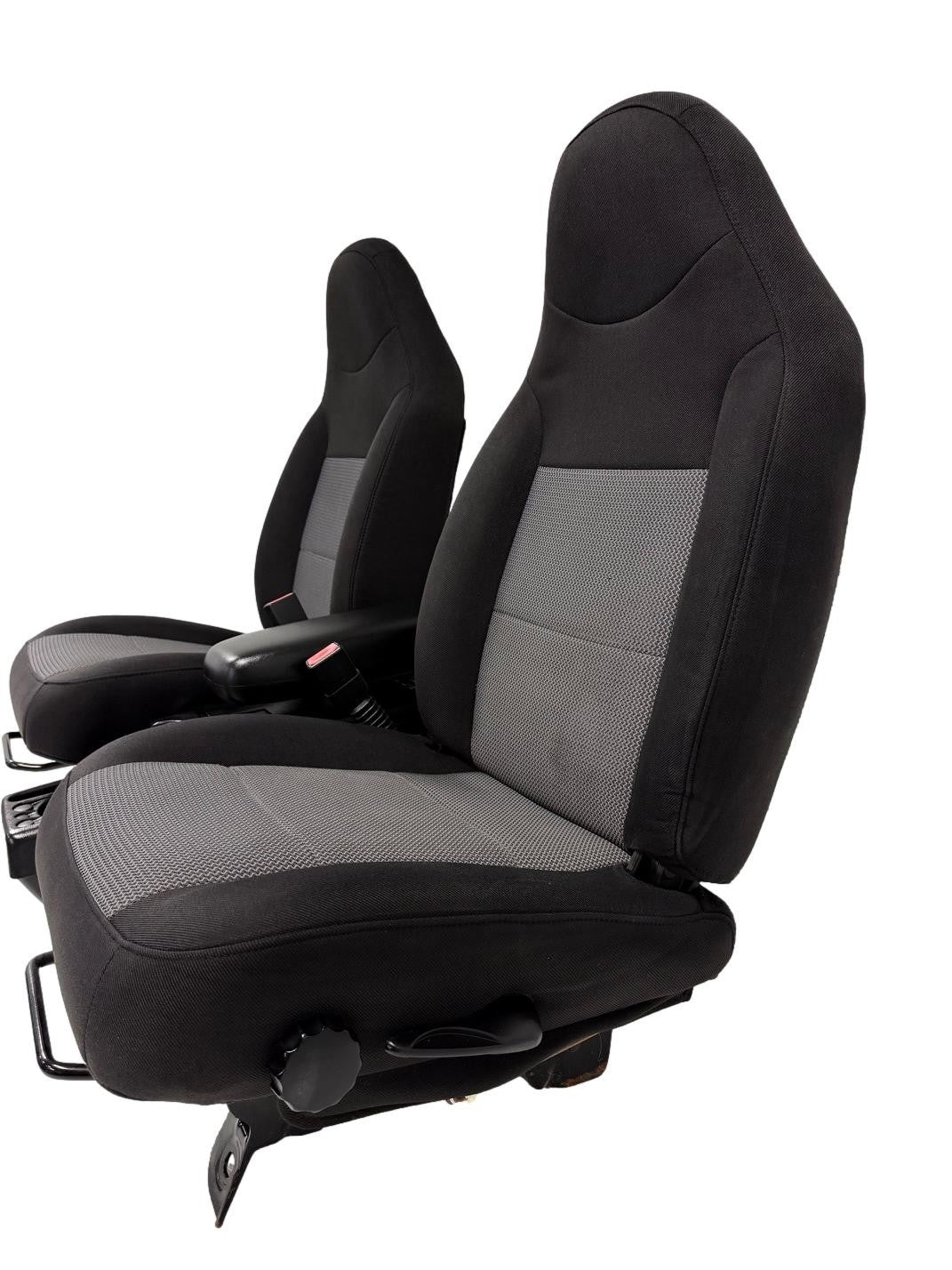 1998 - 2009 Ford Ranger Front Seats & Console, Black Gray Cloth , Extended Cab