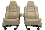 99-10 Ford F250 F350 Excursion Seats Tan Leather Power Front Bench Super Duty
