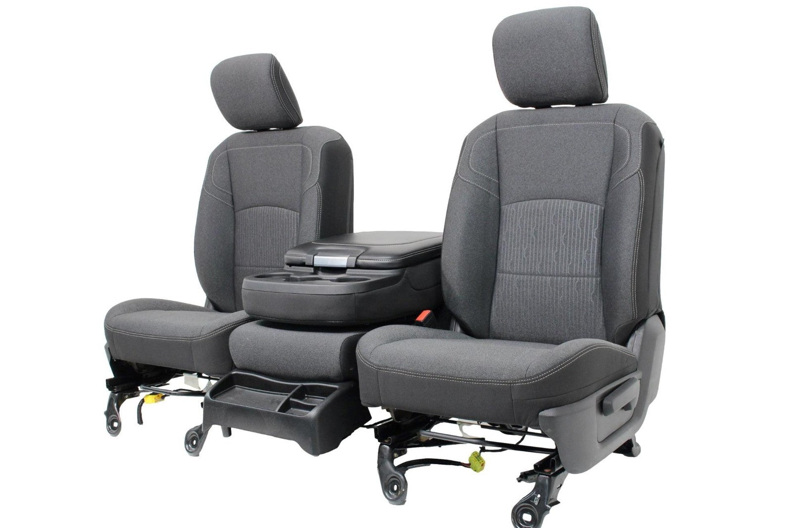2002 - 2025 Dodge Ram Black & Gray Cloth Front Seats with Jump Seat Console