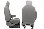 Ford Econoline Front Bucket Seats, Gray Cloth w/ Folding Armrests, Fits 1997+