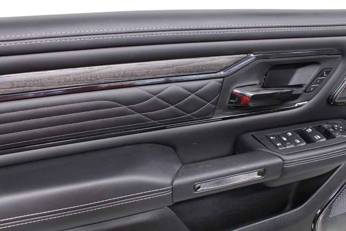 2019-2026 Ram 1500 Door Panels, Crew Cab Limited Black Quilted Leather, 0 MILES