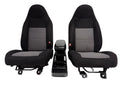 1998 - 2009 Ford Ranger Front Seats & Console, Black Gray Cloth , Extended Cab