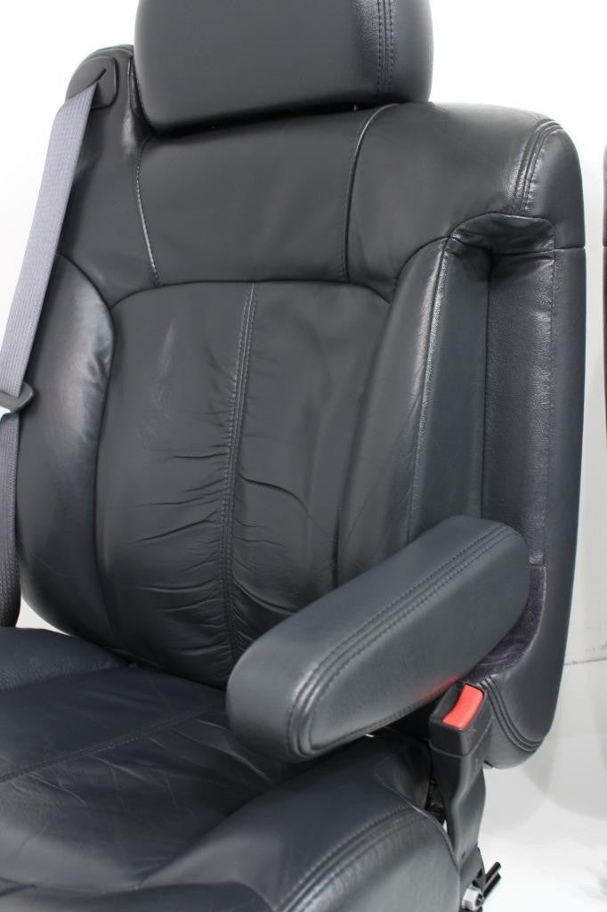 1999 - 2002 GMC Sierra Chevy Silverado Seats, Graphite Off-Black Leather, Power