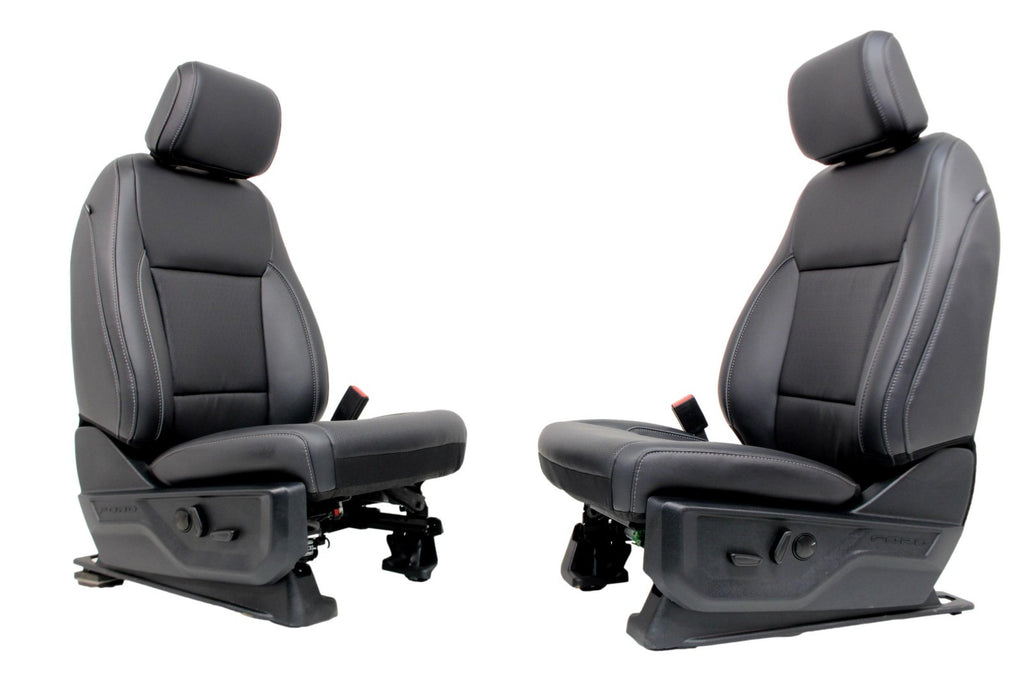 2021 - 2026 Ford F150 Super Duty Front Seats, Lariat Black Leather Heated Cool
