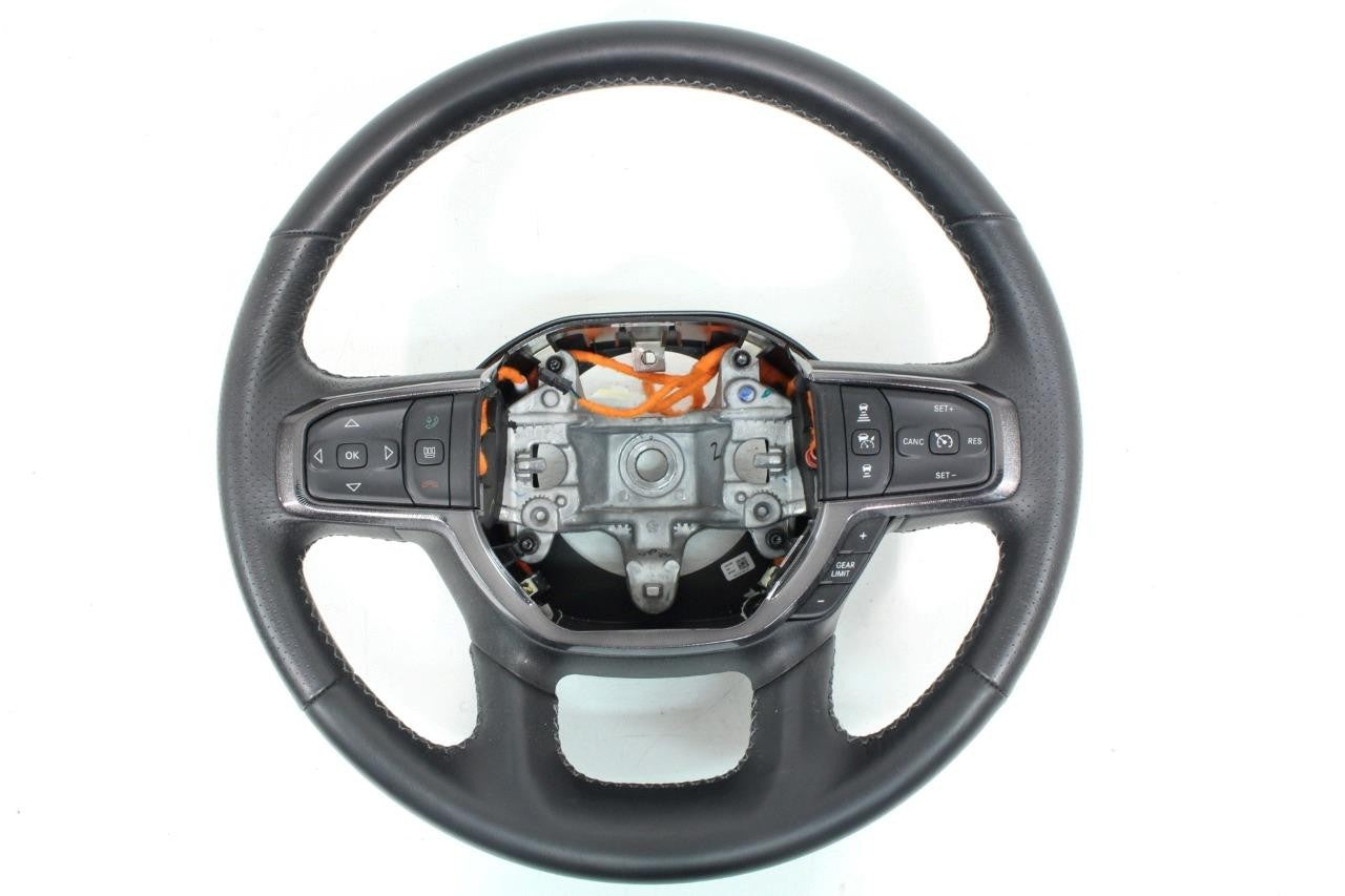 2019 - 2025 Ram 1500 Heated Leather Steering Wheel Black OEM Genuine 7FF113X7AB