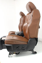 2002 - 2018 Ram Longhorn Seats Set, Crew Cab Cattle Brown Leather Heat & Cool
