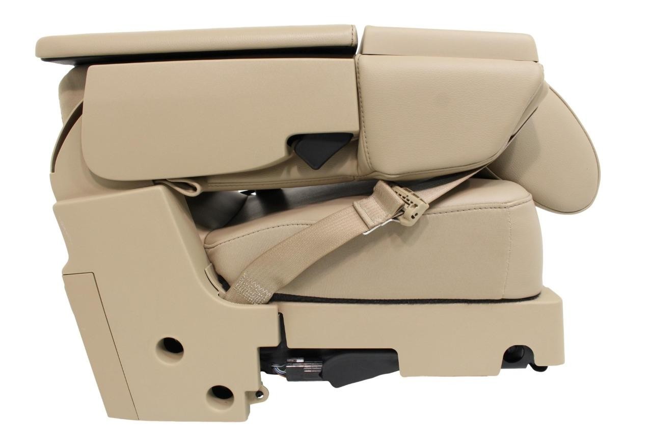 15-24 Ford F150 & Super Duty Jump Seat, Tan Leather w/ Dash Install Kit Brackets