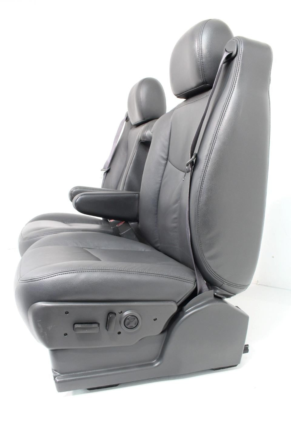 99-06 Sierra Silverado Front Seats, Dark Pewter Leather, Power Lumbar Bolster