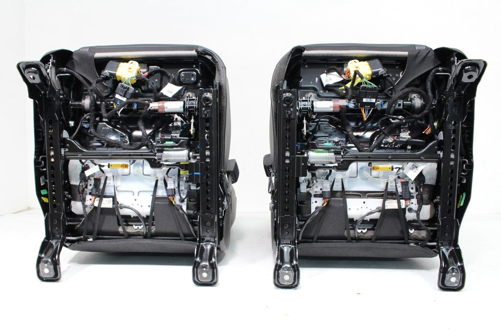 2018-2025 Jeep JL JLU 4xE Wrangler Seats, Black Nappa Leather w Surf Blue Stitch