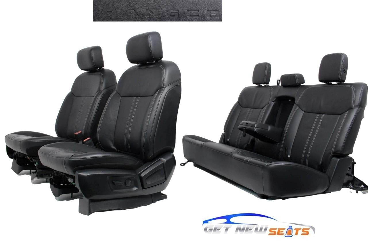 98-10 Ford Ranger FX4 Crew Cab Leather Seats Front Rear Bench Set Blackc