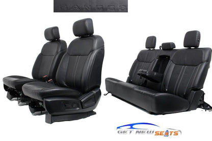 98-10 Ford Ranger FX4 Crew Cab Leather Seats Front Rear Bench Set Blackc