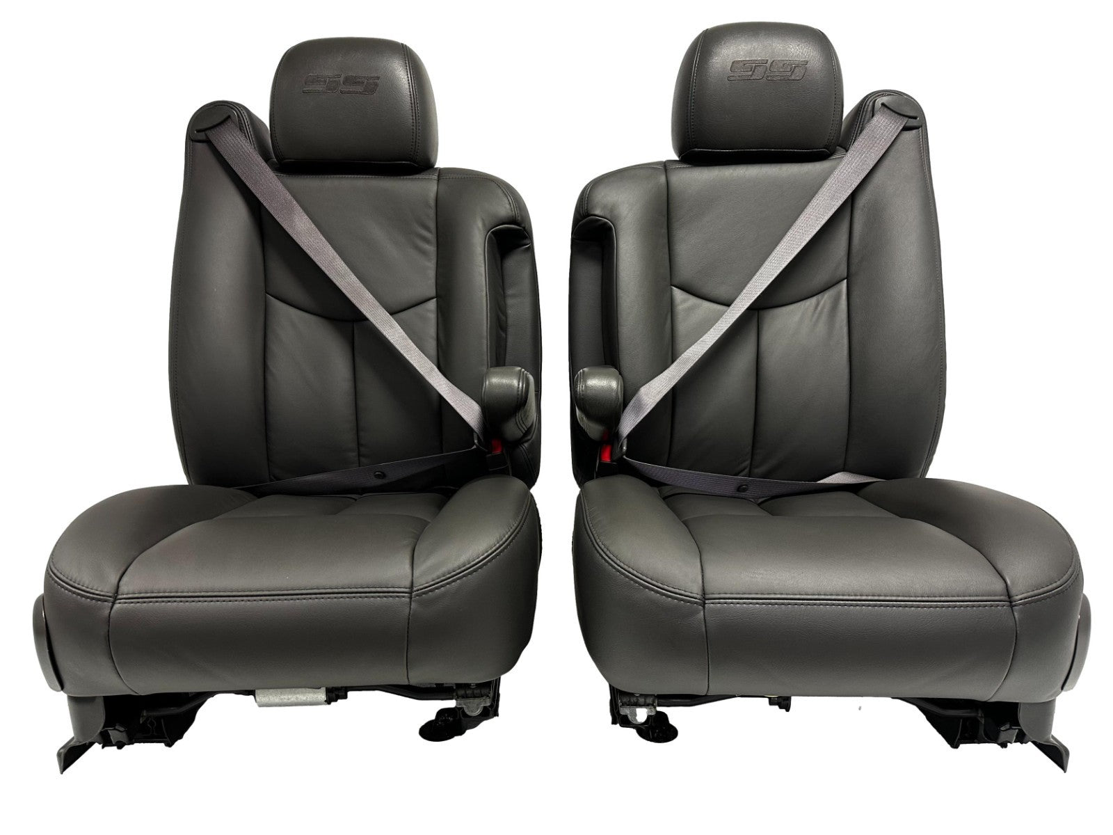1999 - 2006 Chevy Silverado SS Front Seats, New Leather Dark Pewter Power Heated