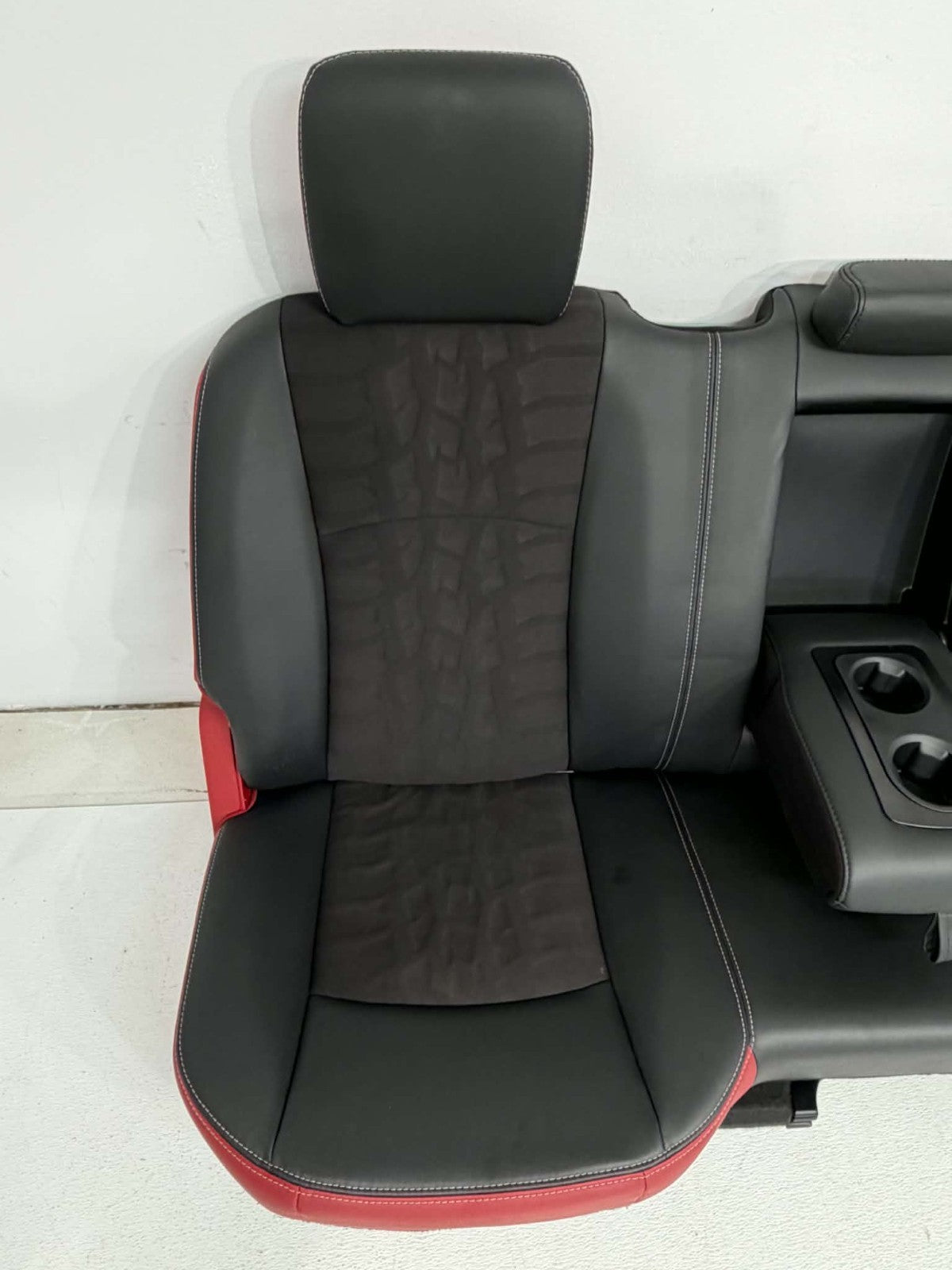 2019-2018 Ram Rear Seats, Crew Cab Rebel Black Red Leather Tread 60/40 w/Armrest