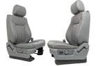 2009 - 2014 Ford F150 Front Seats, XLT Steel Gray Leather w/ Power Driver Seat