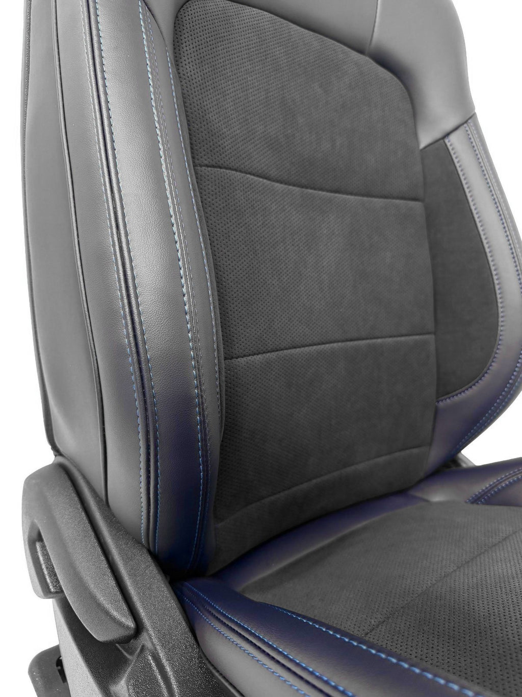24-26 Ford Mustang Dark Horse Coupe Front Seats, Black Indigo Blue Leather Suede