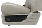 2008-2010 Ford Super Duty Front Seats, Power Stone Gray Leather Lumbar OEM