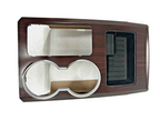 2011-2014 Ford F-150 Center Console Shifter Trim Cup Bezel, Tan Wood Grain OEM