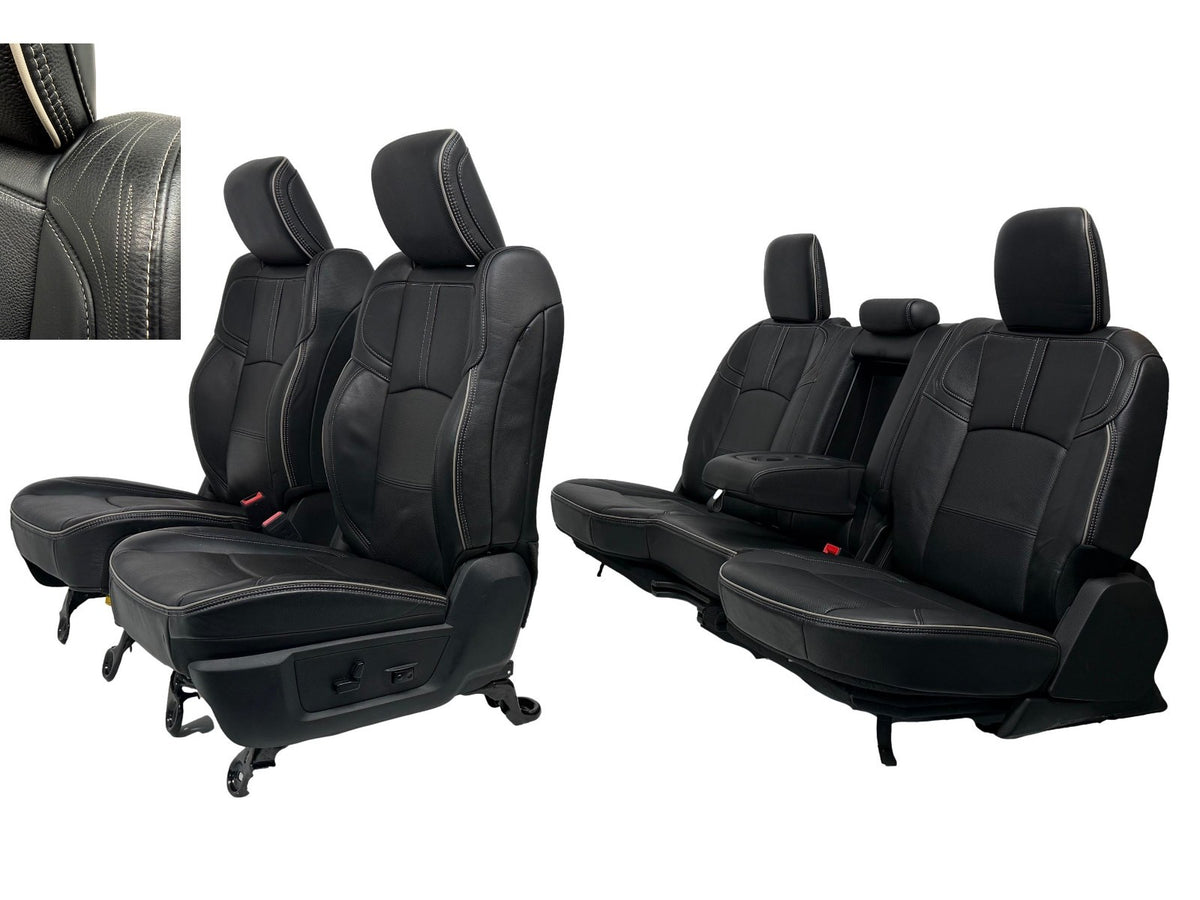 2019 - 2026 Ram 2500 3500 HD Seats Set, Limited Black Leather Crew Cab Heat Cool