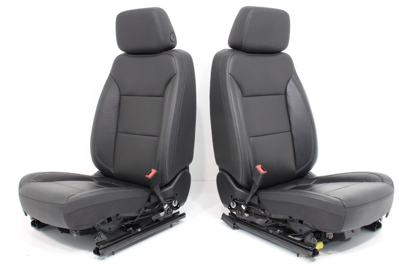19-22 Silverado Sierra Heated Cooled Black Leather Seats Front & Rear Set OEM