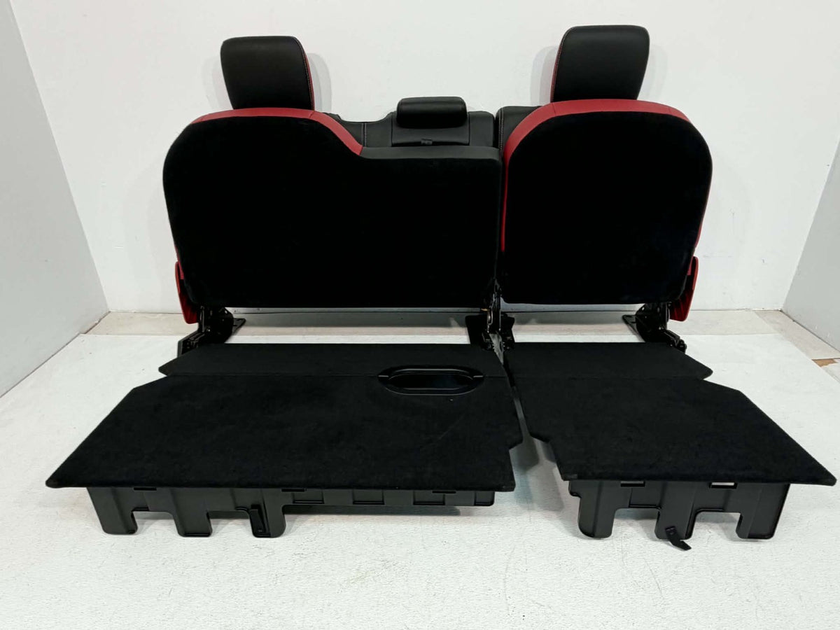 2019-2018 Ram Rear Seats, Crew Cab Rebel Black Red Leather Tread 60/40 w/Armrest