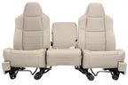 1999-2010 Ford Super Duty Stone Gray Cloth Bucket Seats with Folding Jump Seat