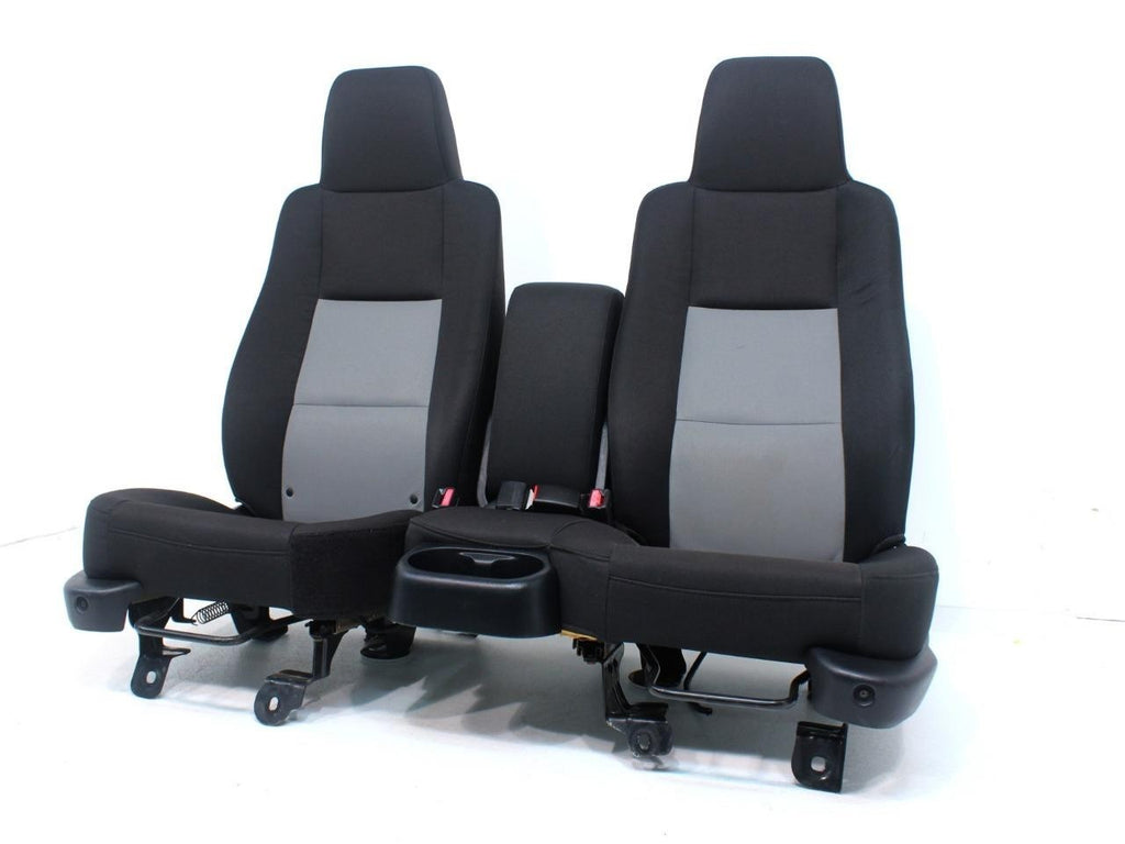 1998 - 2010 Ford Ranger Seats, 60-40 Split Bench, Black Gray Cloth, Extended Cab