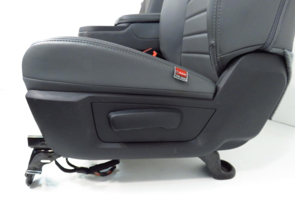 2009-2018 Dodge Ram Front Seats Set, Work Grade Gray Vinyl Split Bench Manual