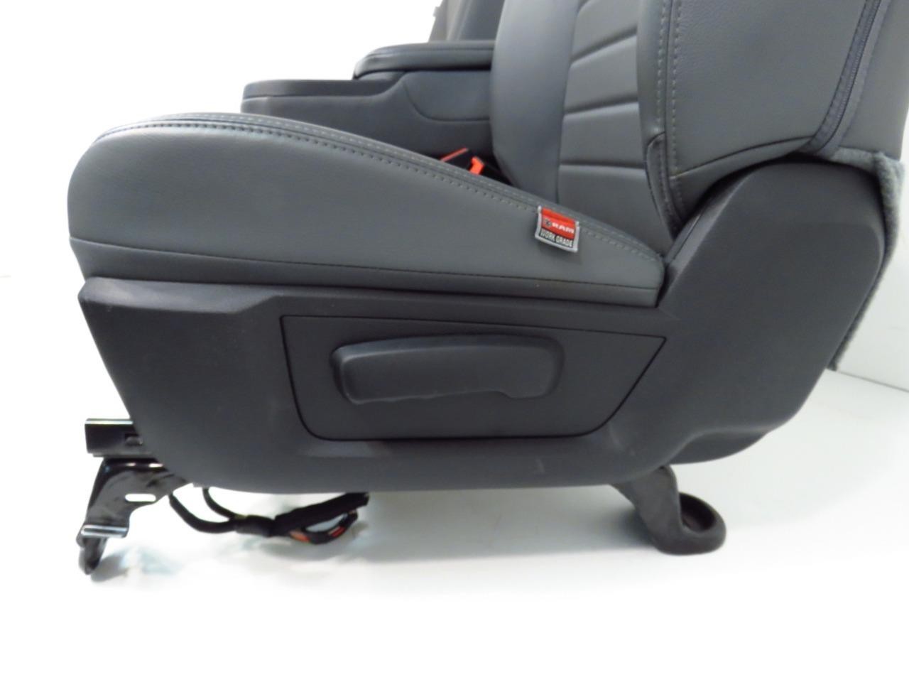 2009-2018 Dodge Ram Front Seats Set, Work Grade Gray Vinyl Split Bench Manual