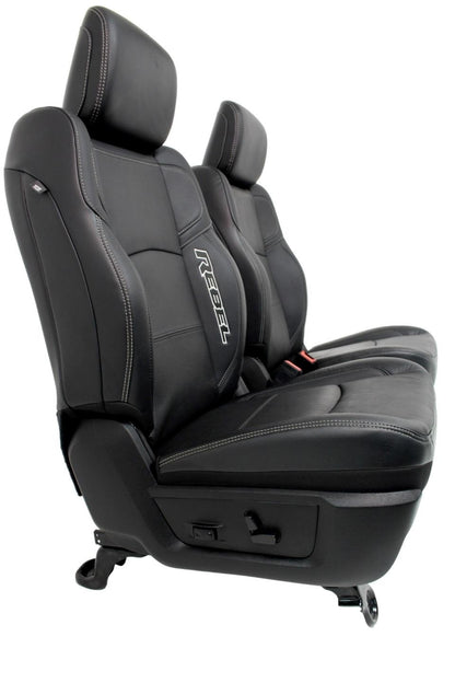 2009-2024 Dodge Ram Rebel Black Leather Heated & Cooled Front and Rear Seats