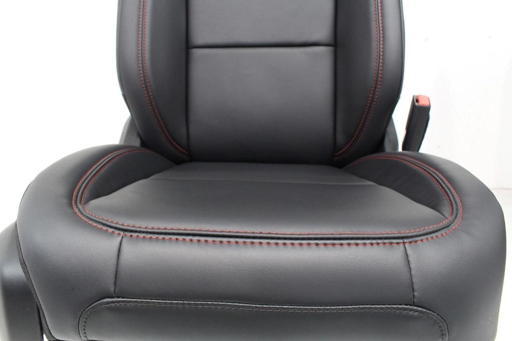 18 - 26 Jeep JL JLU JT Wrangler Front Seats, Rubicon Black Nappa Leather w/ Red
