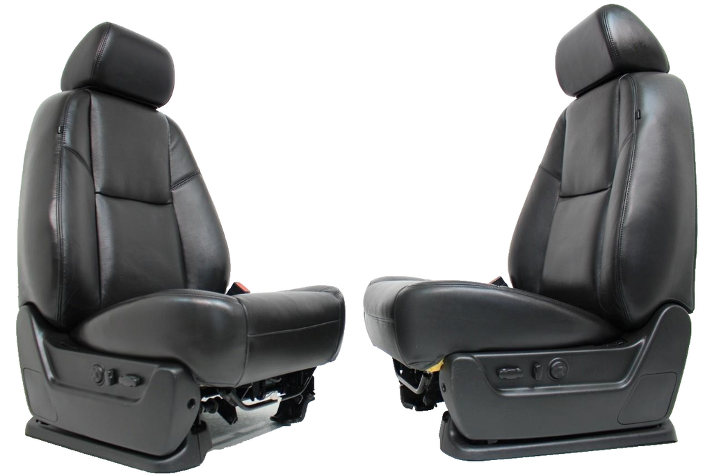 2007 - 2014 Sierra Chevy Silverado Front Seats, LTZ Black Leather Heated Cooled