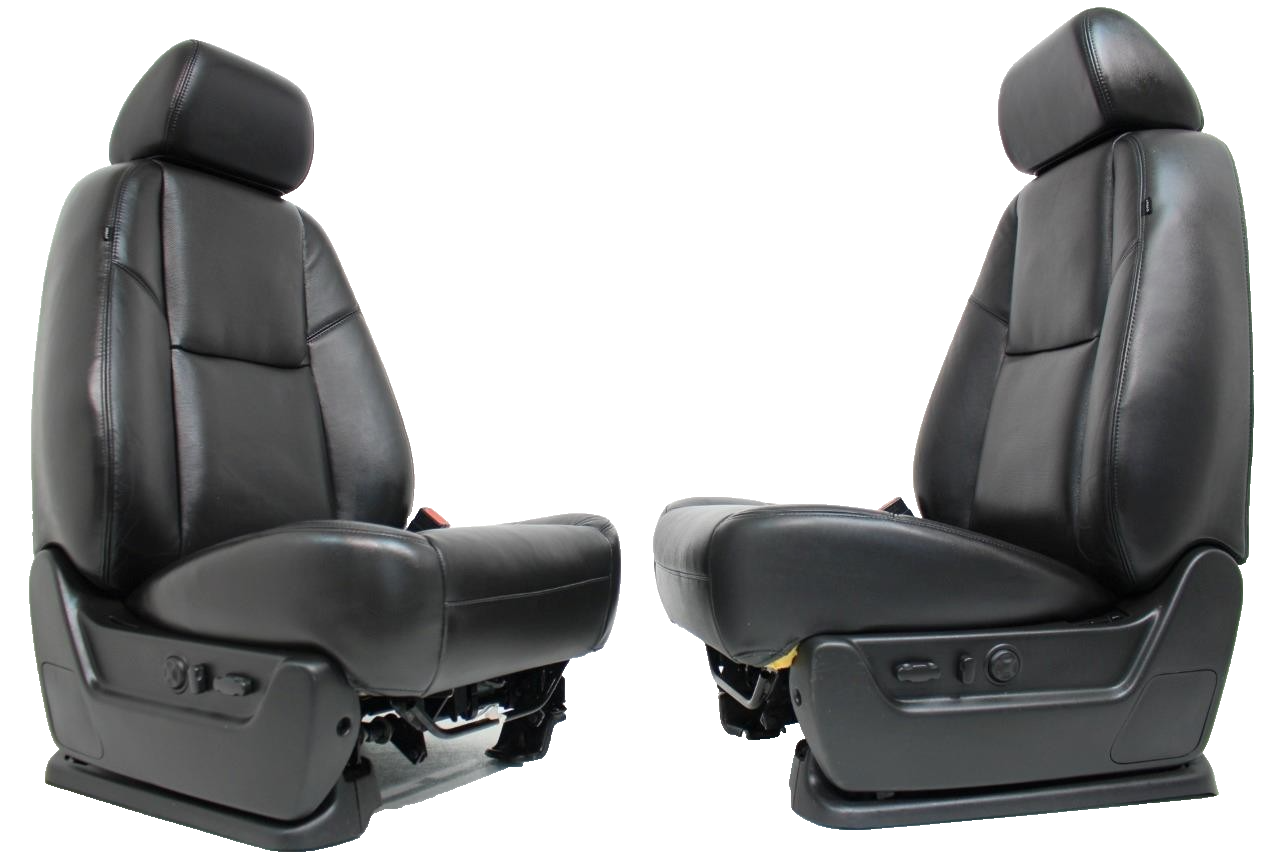 2007 - 2014 Sierra Chevy Silverado Front Seats, LTZ Black Leather Heated Cooled