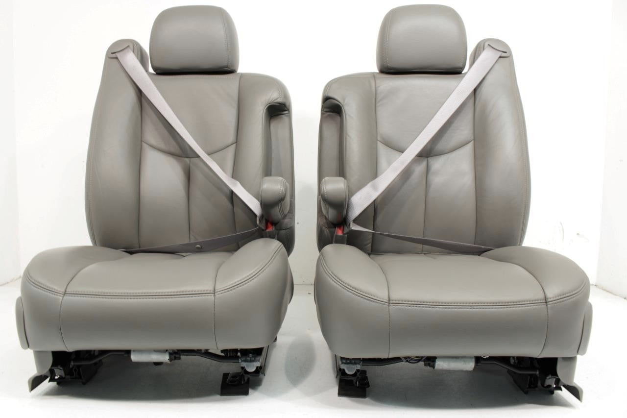 99 - 06 Silverado Sierra Tahoe Yukon Heated Power Leather Seats Pewter Gray OEM
