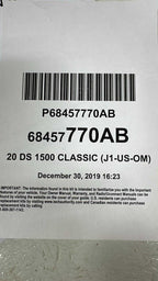 2020 Ram 1500 Classic Owners Manual Set - OEM Quick Reference Guides