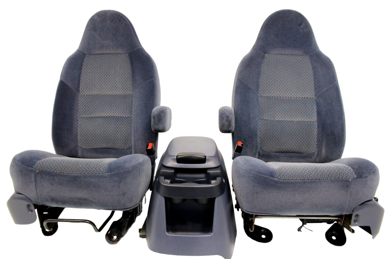 1999 - 2007 Ford Super Duty Front Bucket Seats, Denim Blue Cloth Fits 73+ Trucks