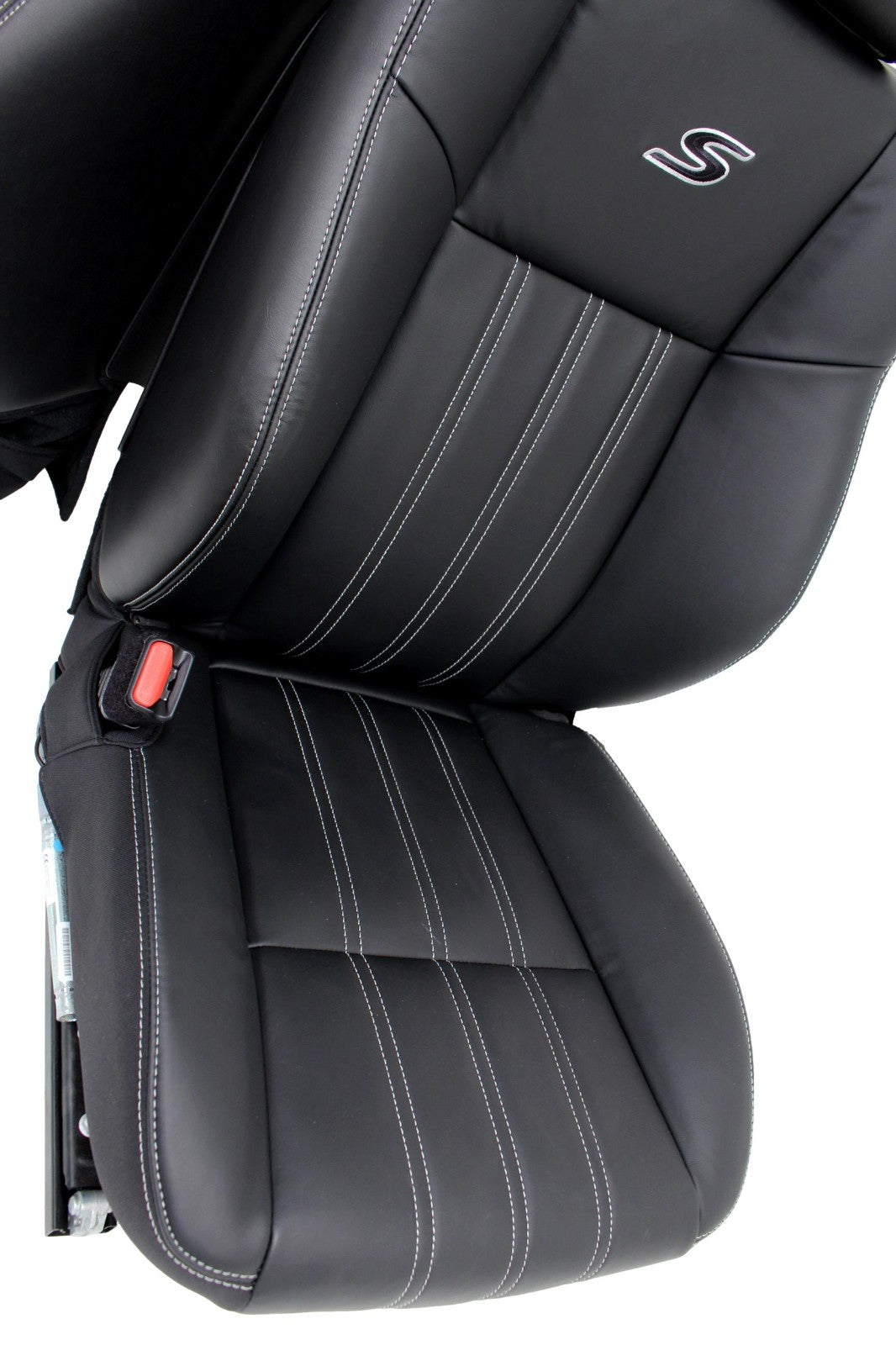 2011 - 2023 Chrysler 300 S Black Leather Front Seats, White Stitching, Heated