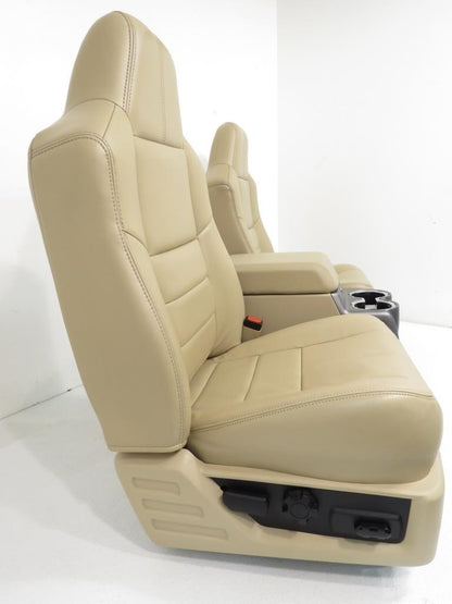 Ford Super Duty Tan Leather Heated Front & Rear Seats F250 F350 F450 F550 F650