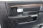 2013-2018 Ram Crew Cab Door Panel Set, Laramie Black Leather & Wood w/ Switches