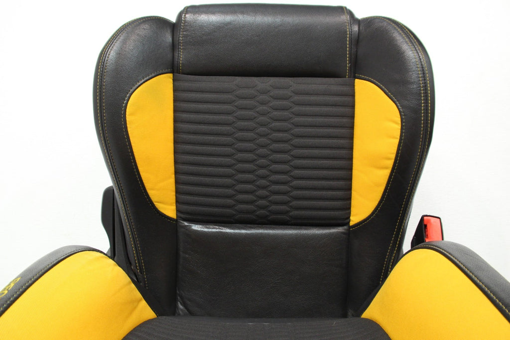 2012 - 2018 Ford Focus Recaro Front Seats, Black Leather Tangerine Orange Cloth
