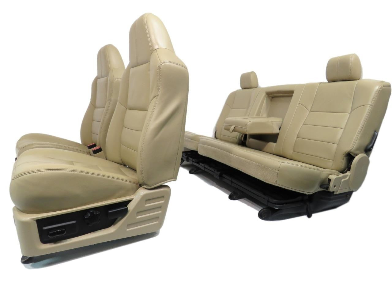 2008 - 2010 Ford Super Duty Crew Cab Seats Set Lariat Tan Leather Heated Powered