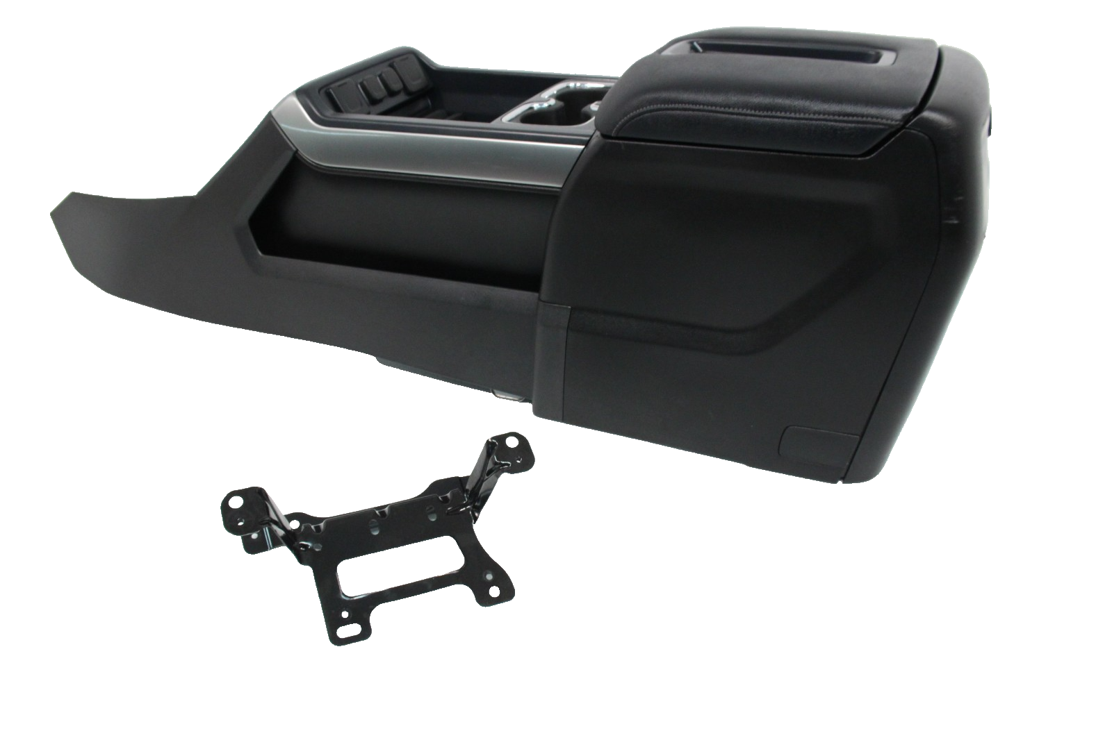 2014 - 2019 Chevy Sierra Silverado Center Console, OEM Black w/ Silver Trim