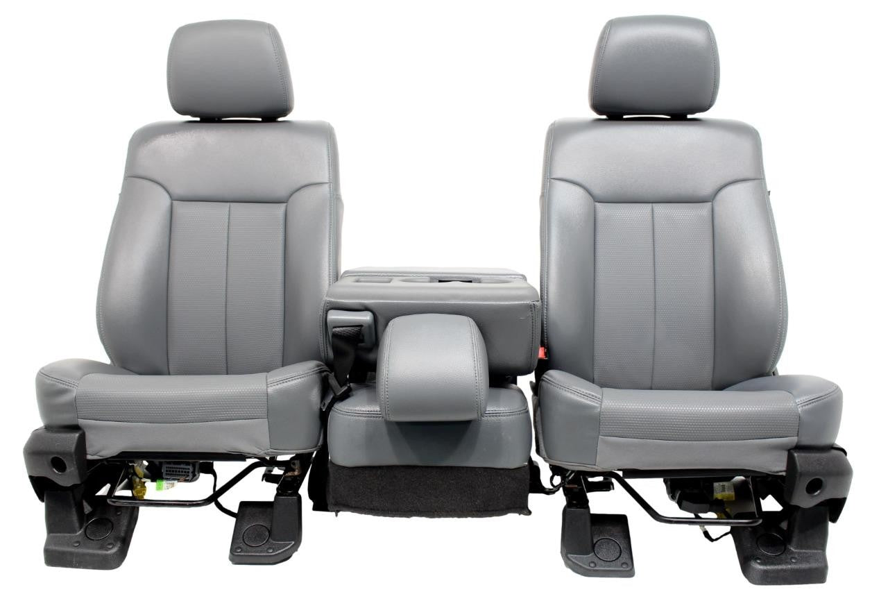 1999-2016 Ford Super Duty Steel Gray Vinyl Seats with Center Console Jump Seat