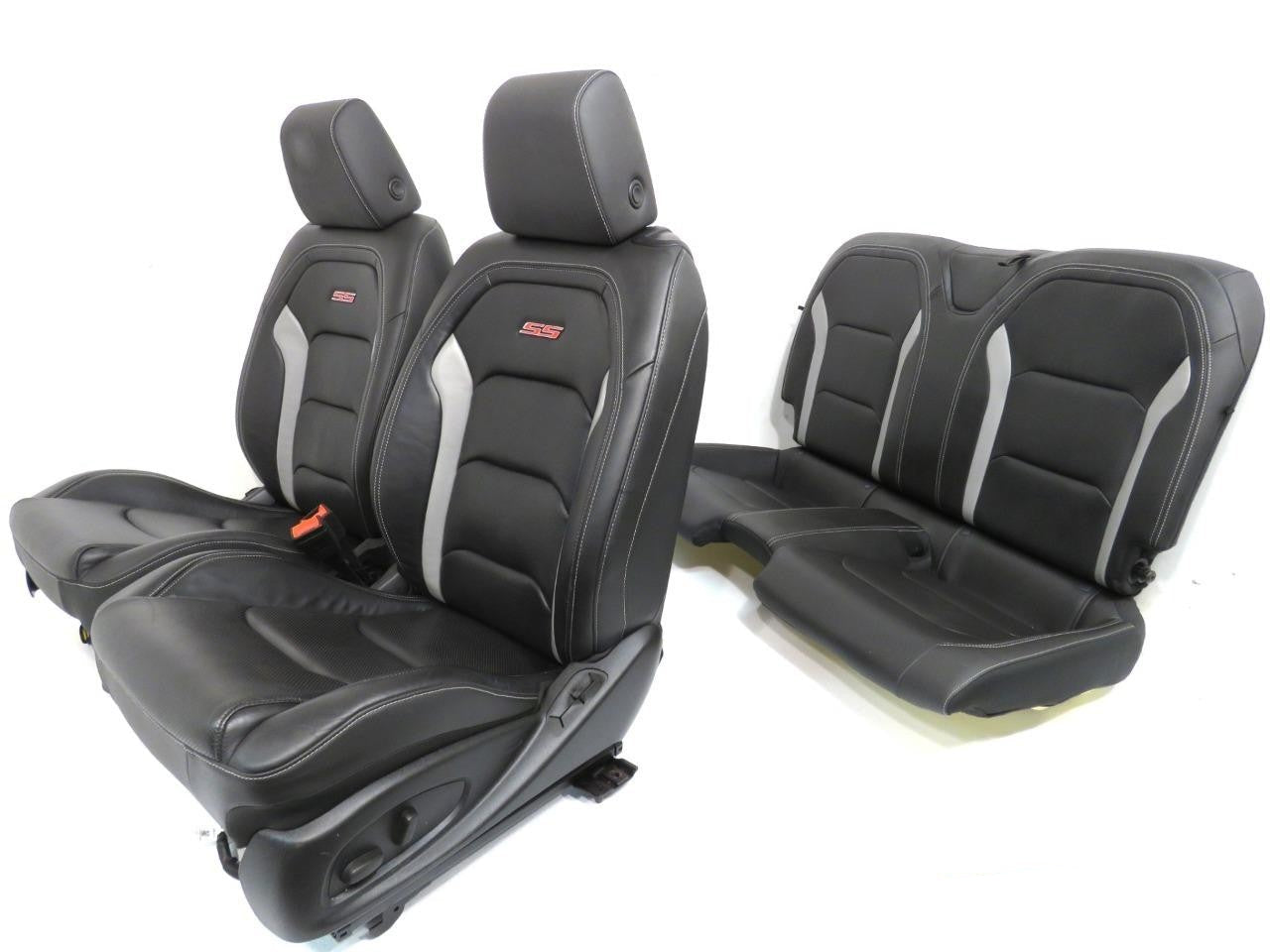 2016 - 2024 Camaro Seats, Front Rear Coupe, 2SS Black Leather Heated Ventilated