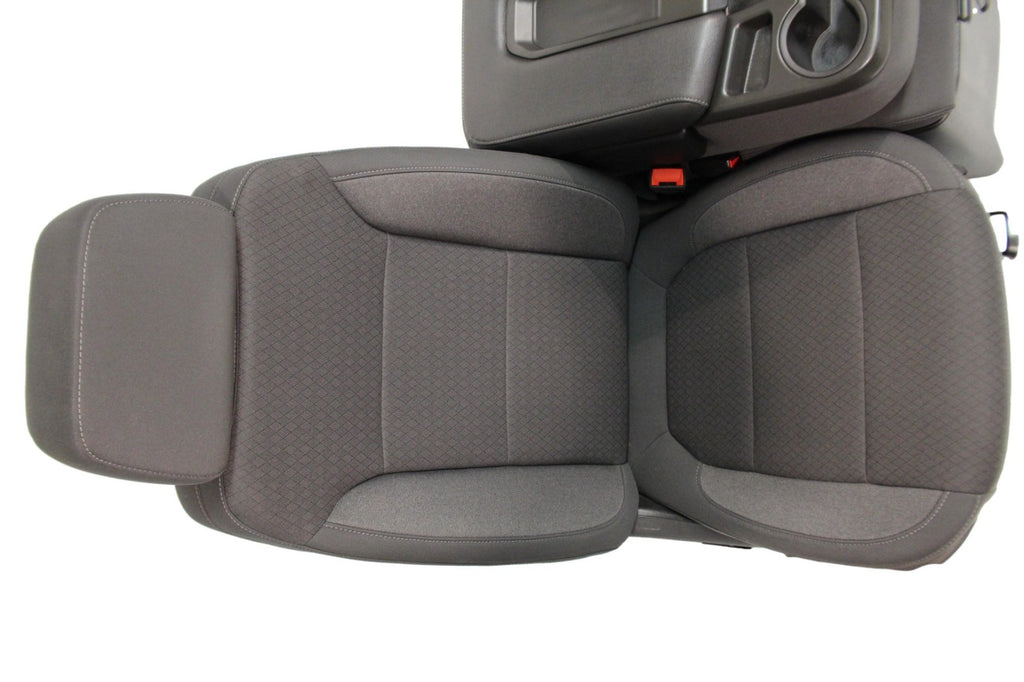 2019 - 2026 Chevy Silverado Split Bench Seat, LT Black Cloth w/ Power Driver