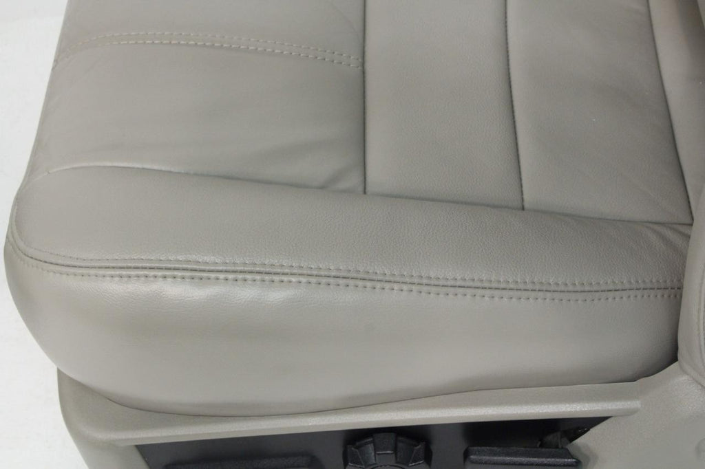 2008-2010 Ford Super Duty Front Seats, Power Stone Gray Leather Lumbar OEM